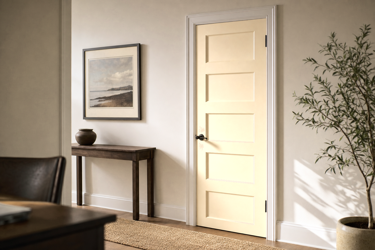 Moccasin by Benjamin Moore on interior-doors