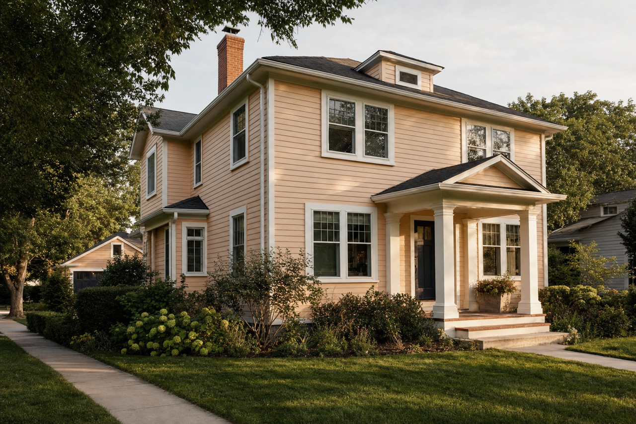 Melon by Benjamin Moore on exterior