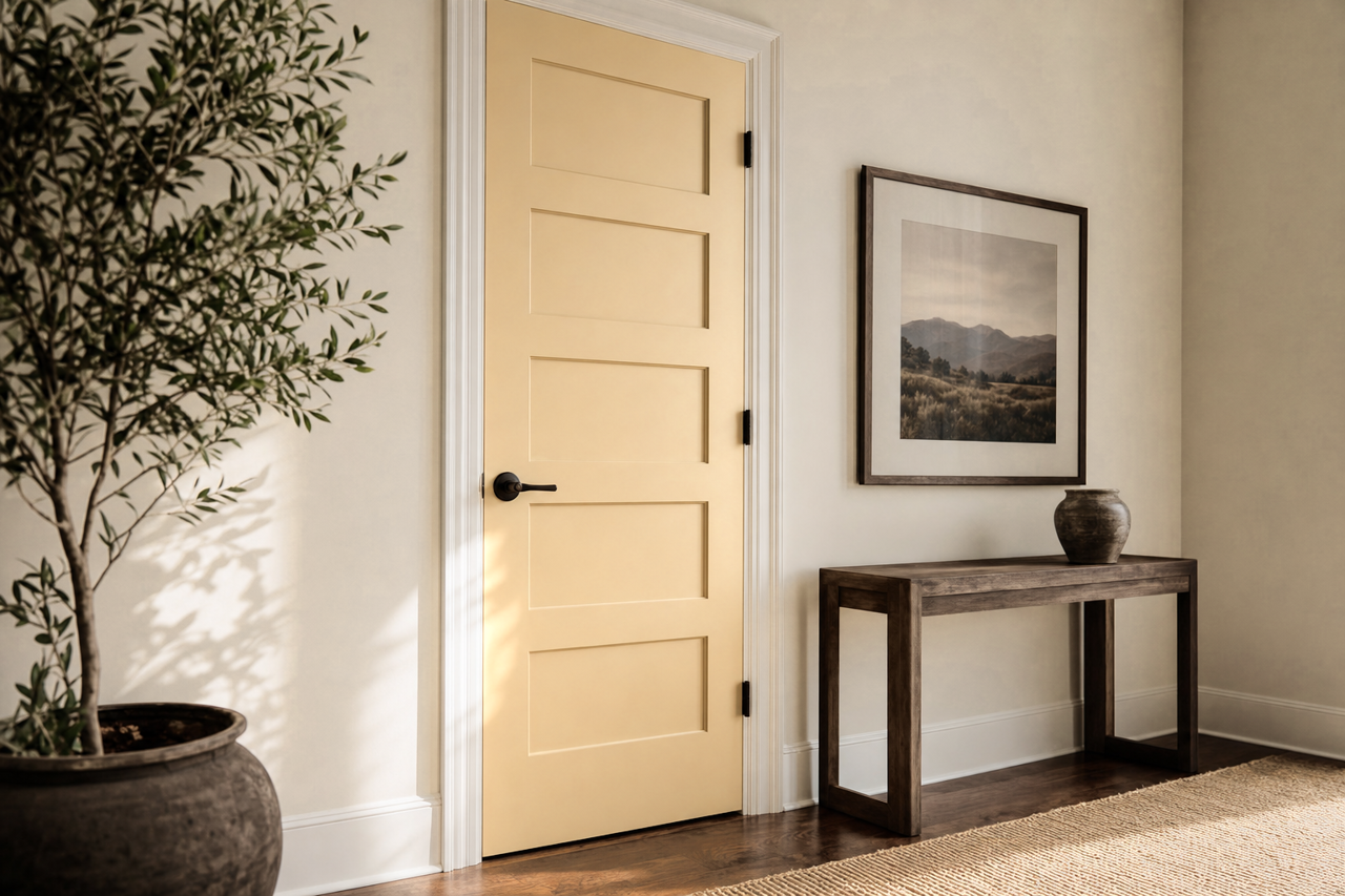 Blanched by Benjamin Moore on interior-doors