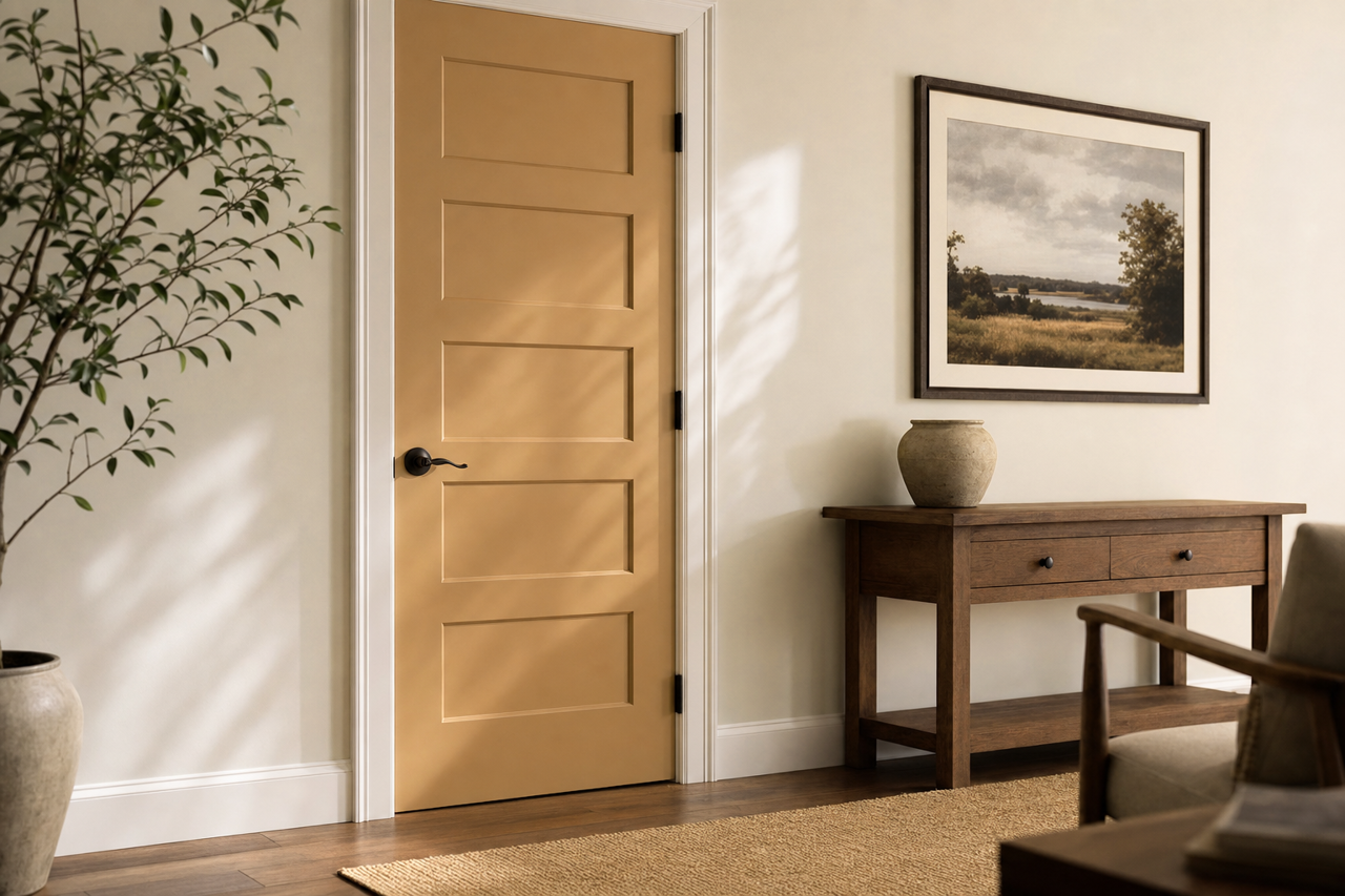 Baked Cumin by Benjamin Moore on interior-doors