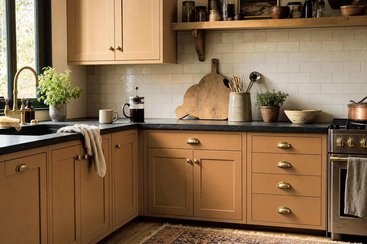 Gingersnaps by Benjamin Moore on cabinets
