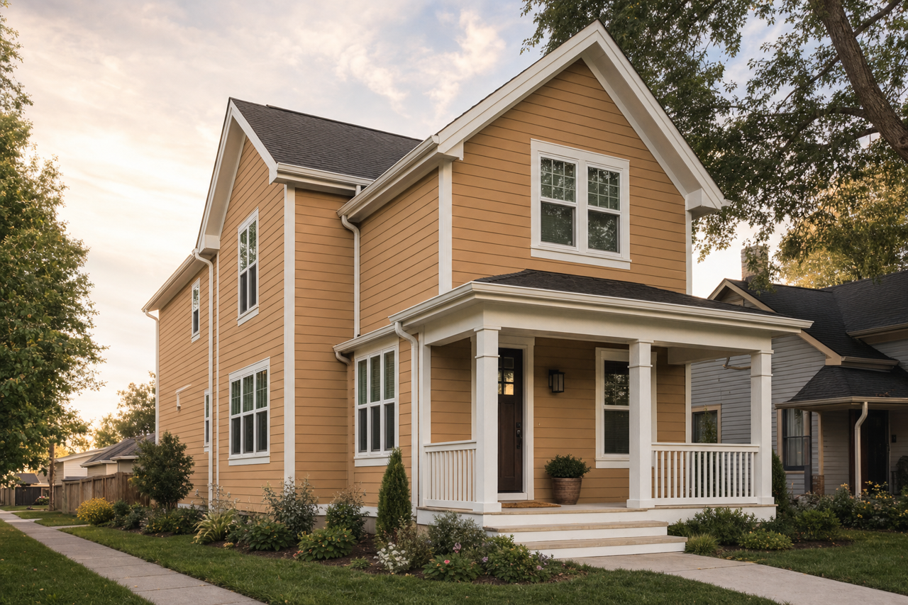 Gingersnaps by Benjamin Moore on exterior