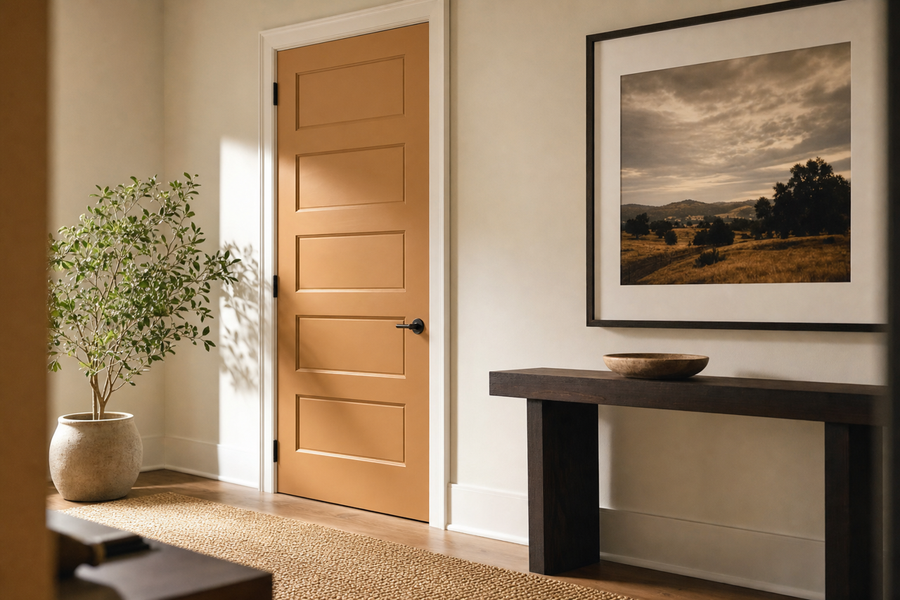 Gingersnaps by Benjamin Moore on interior-doors