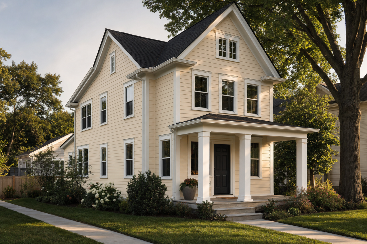 Barely Beige by Benjamin Moore on exterior