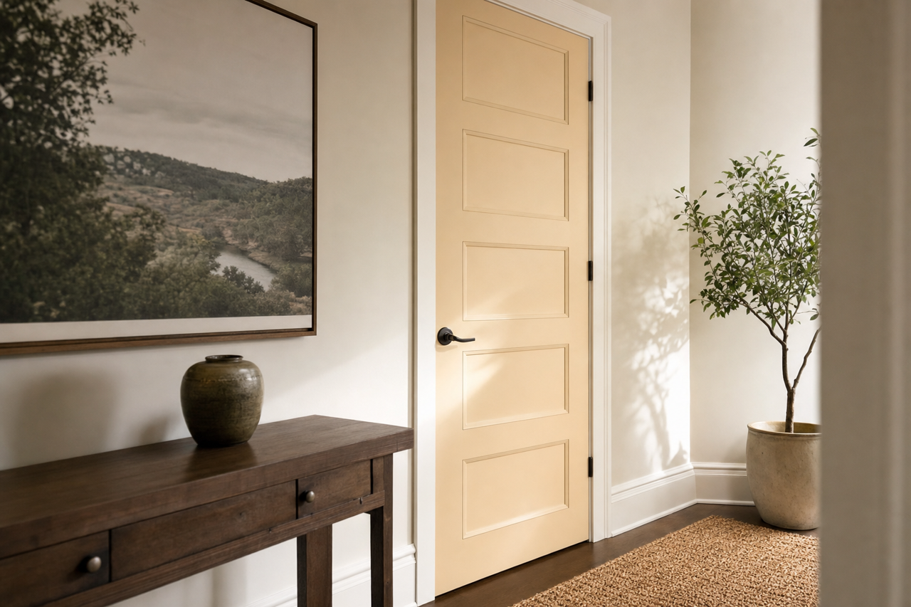 Barely Beige by Benjamin Moore on interior-doors