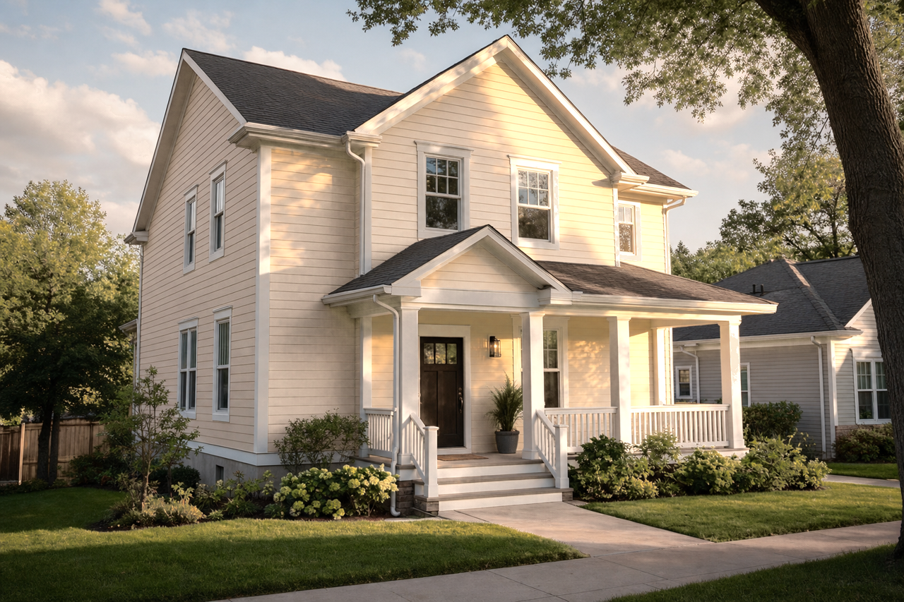 Blond Wood by Benjamin Moore on exterior