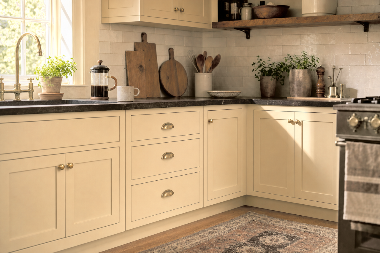 Squire by Benjamin Moore on cabinets
