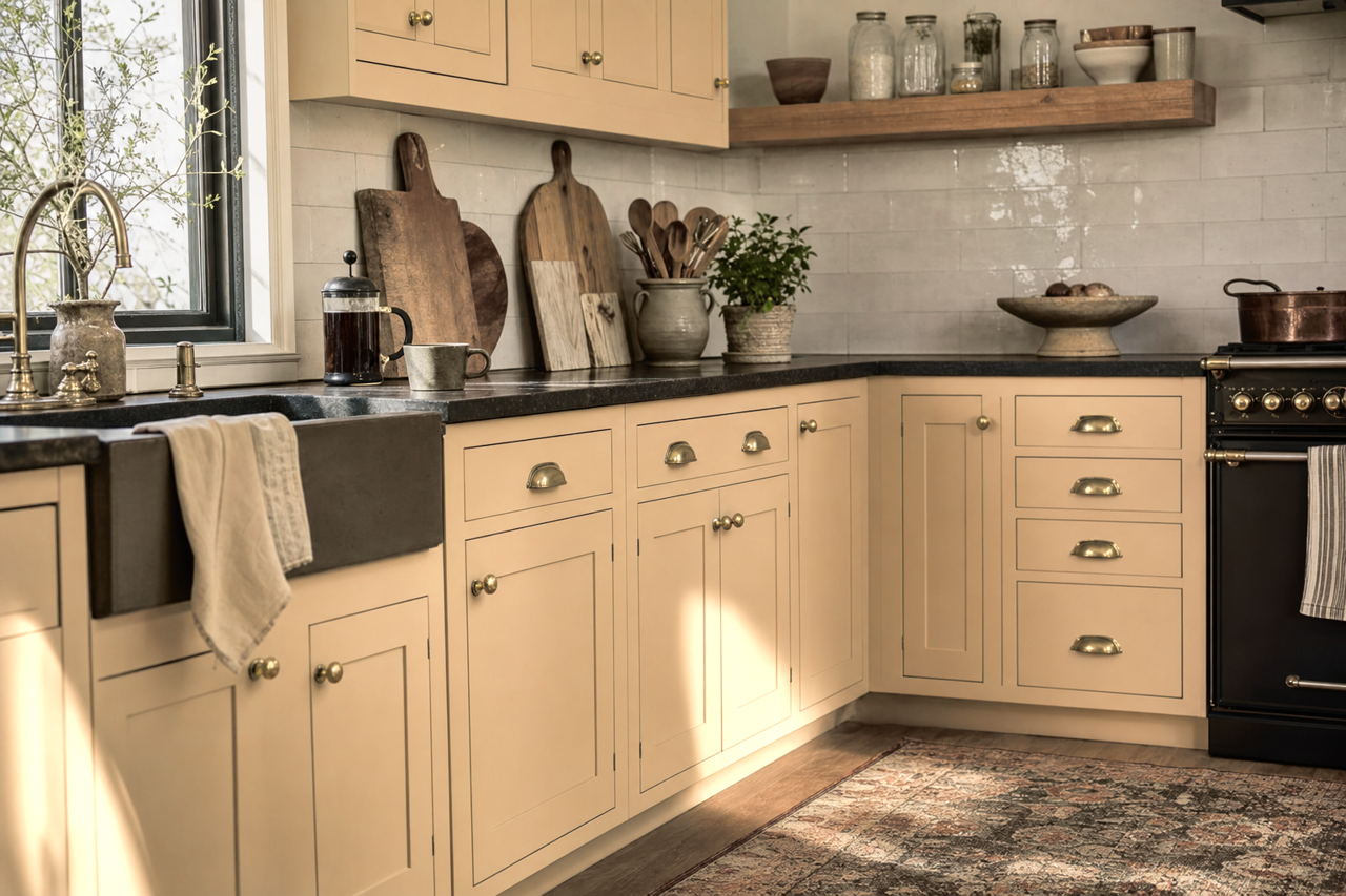 Fairway by Benjamin Moore on cabinets