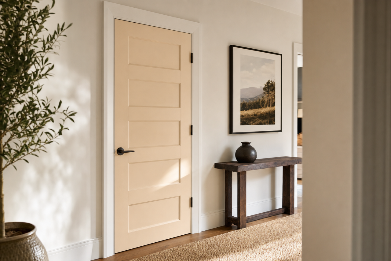 Bayshore Beige by Benjamin Moore on interior-doors