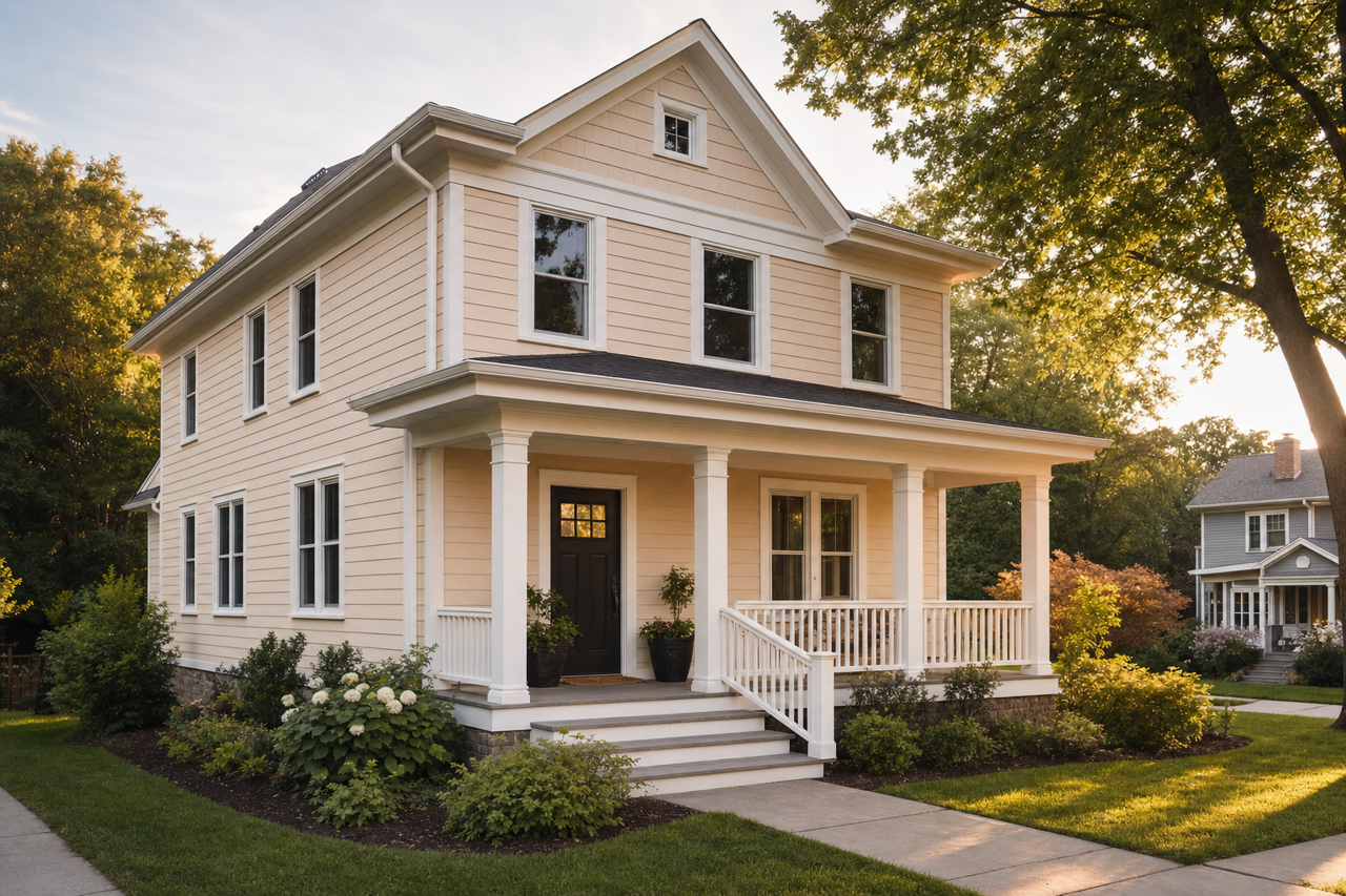 White by Benjamin Moore on exterior