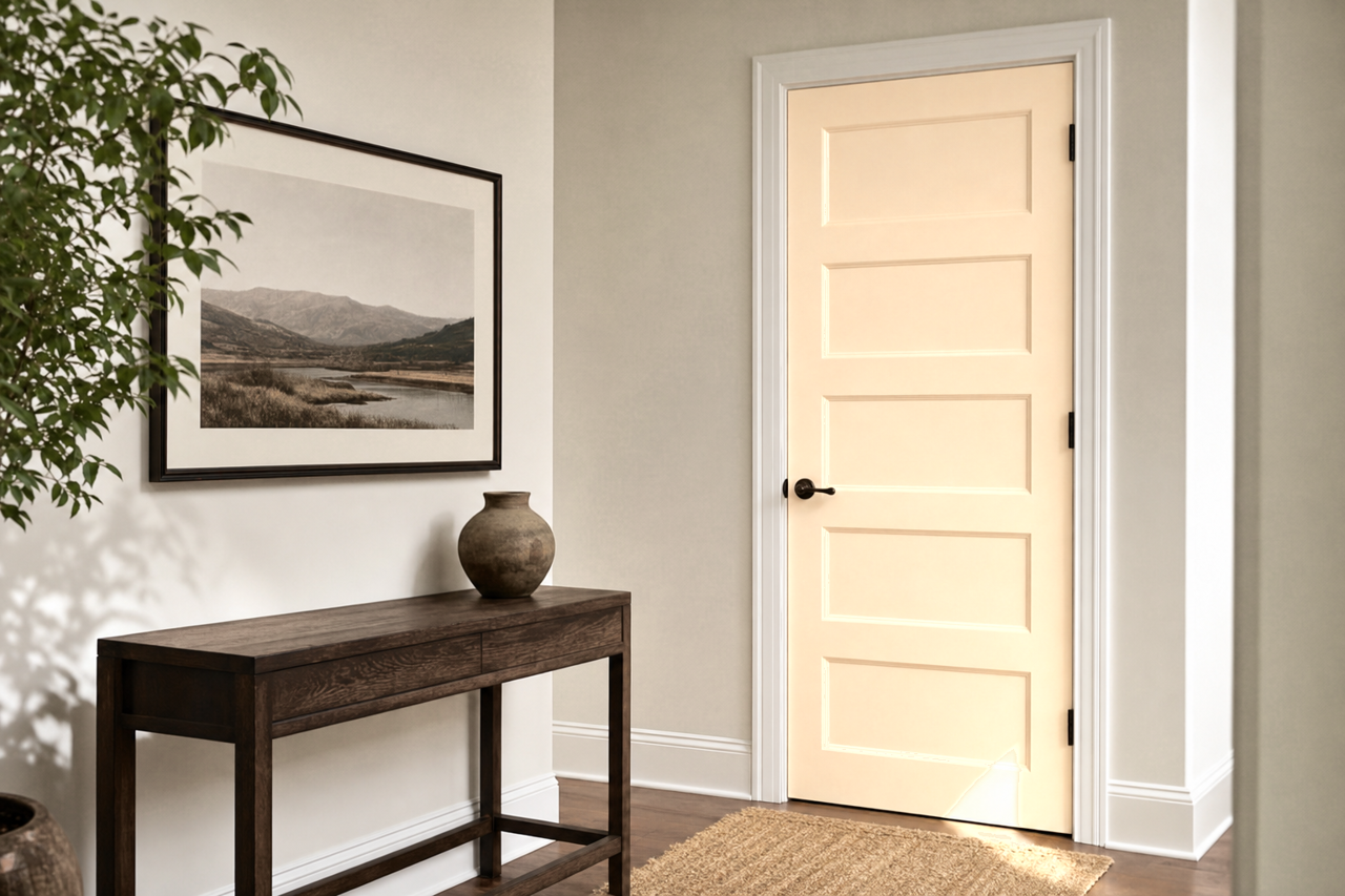 Creamy by Benjamin Moore on interior-doors