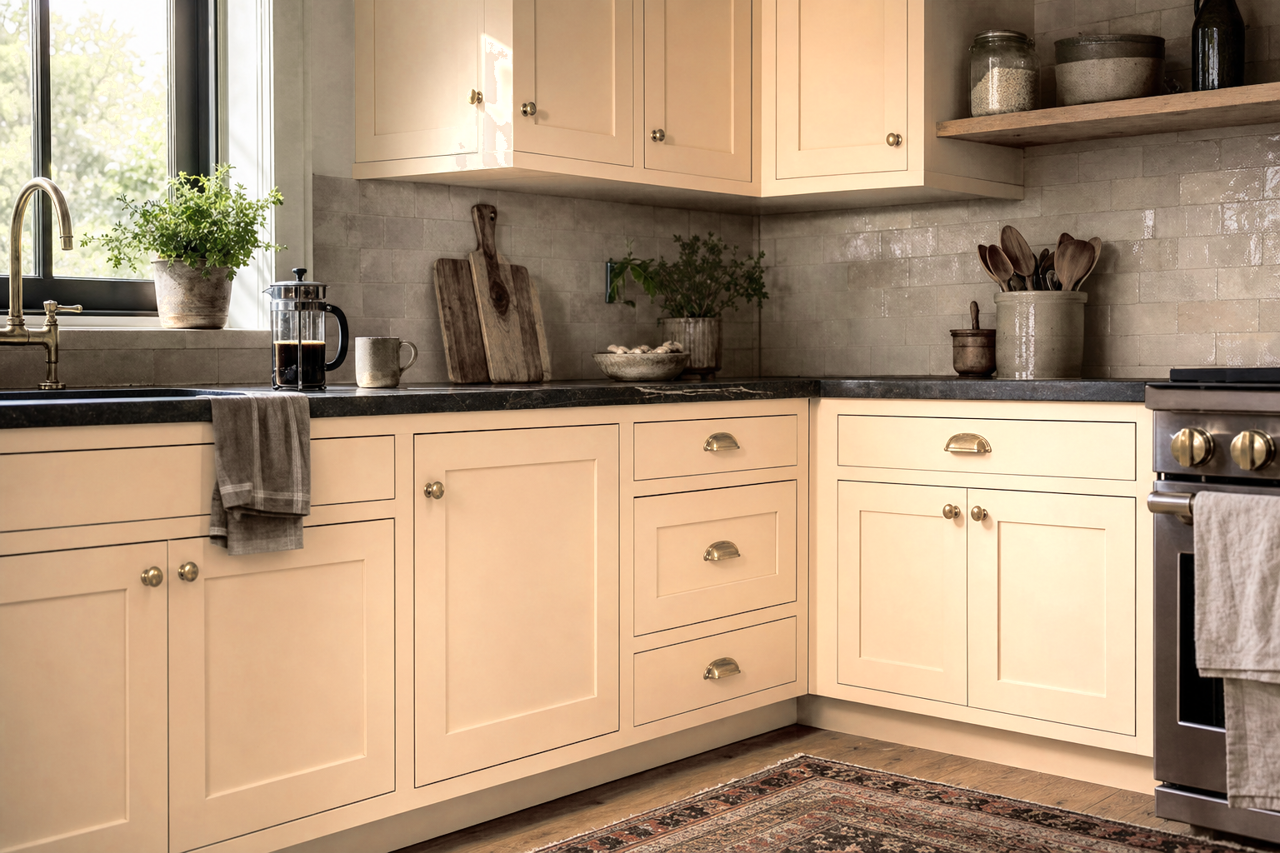Home by Benjamin Moore on cabinets