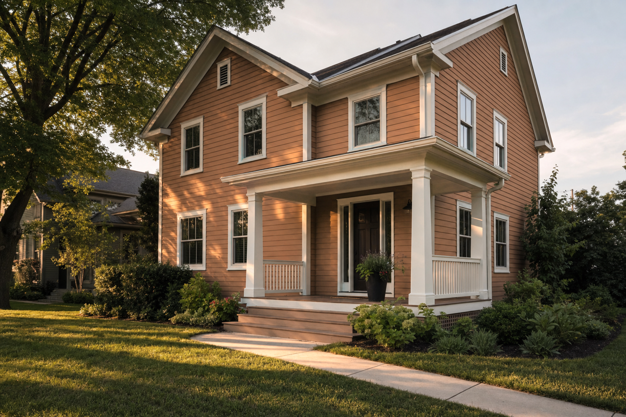 Glazed Pear by Benjamin Moore on exterior