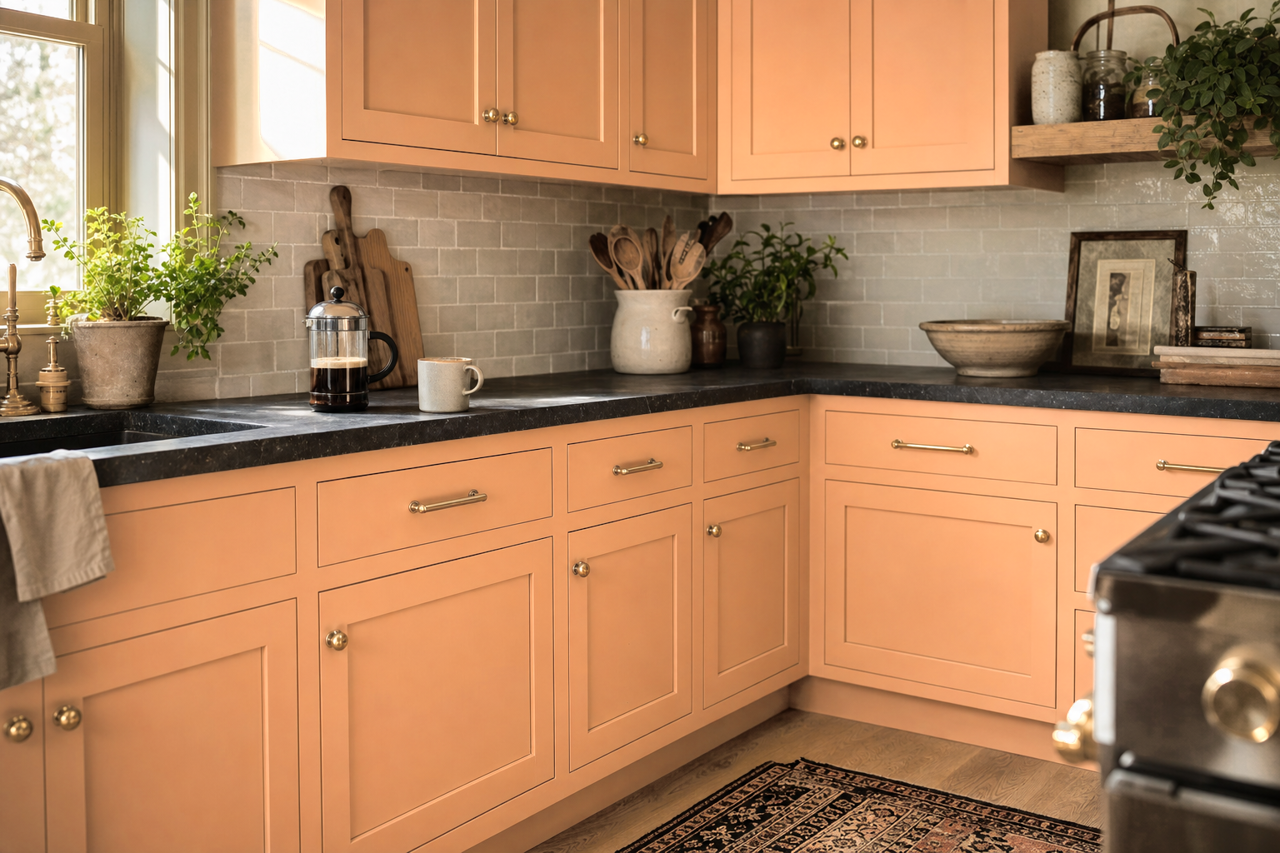 Starfish by Benjamin Moore on cabinets