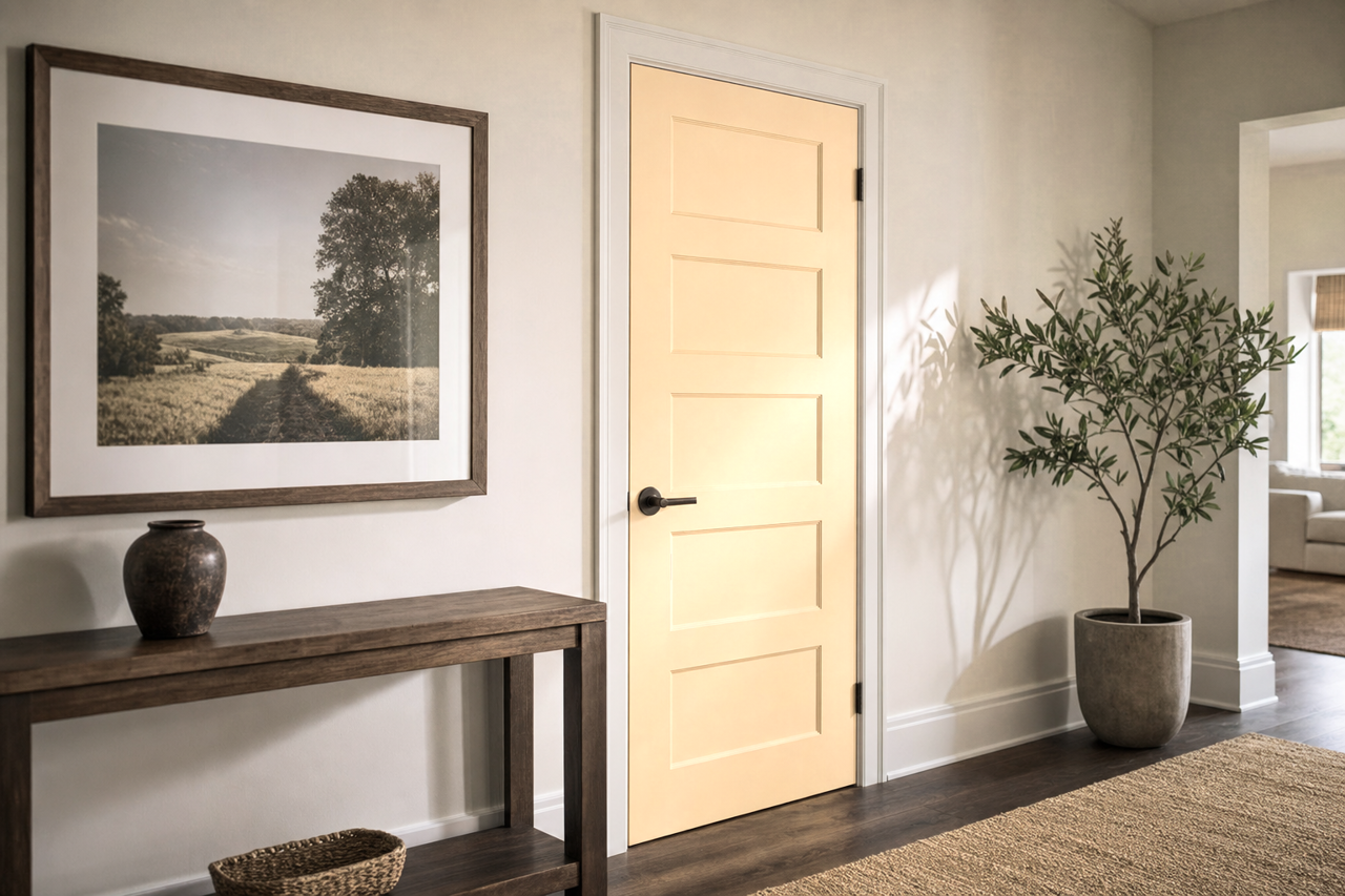 Chamois by Benjamin Moore on interior-doors