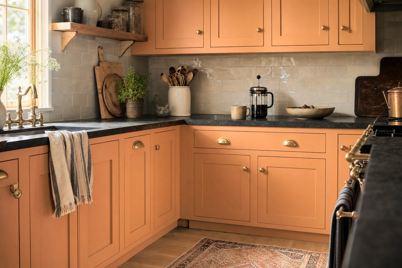 Rio Rancho Clay by Benjamin Moore on cabinets