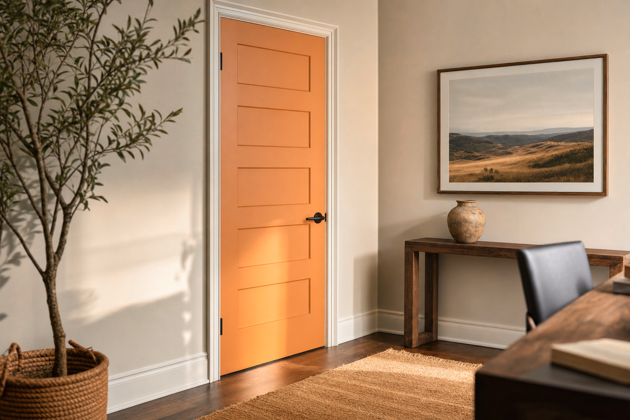 Rio Rancho Clay by Benjamin Moore on interior-doors