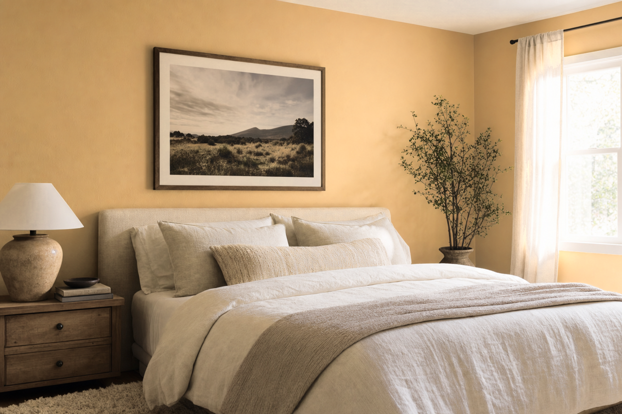 Tawny Bisque by Benjamin Moore on interiors