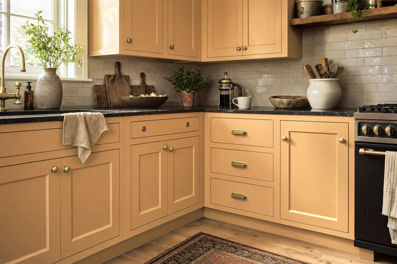 Gingerbread by Benjamin Moore on cabinets