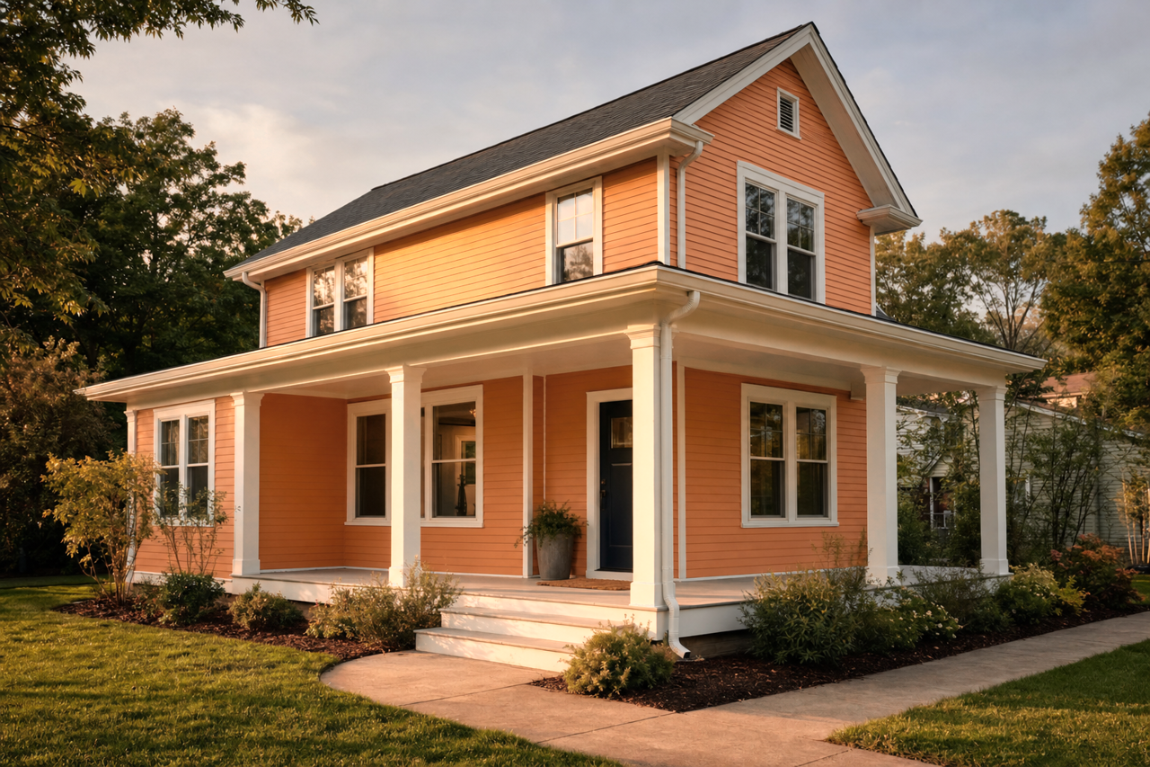 Peach Brandy by Benjamin Moore on exterior