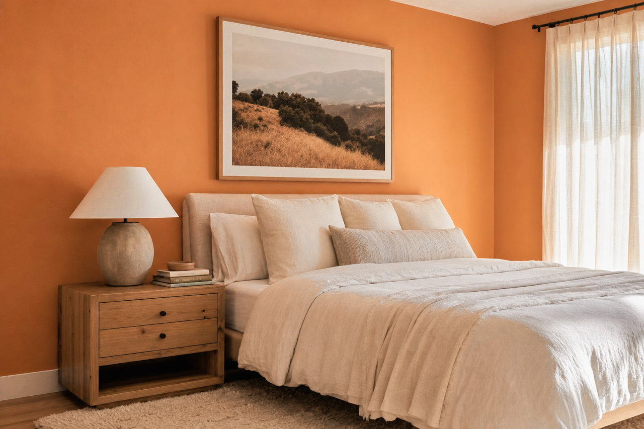 Peach Brandy by Benjamin Moore on interiors