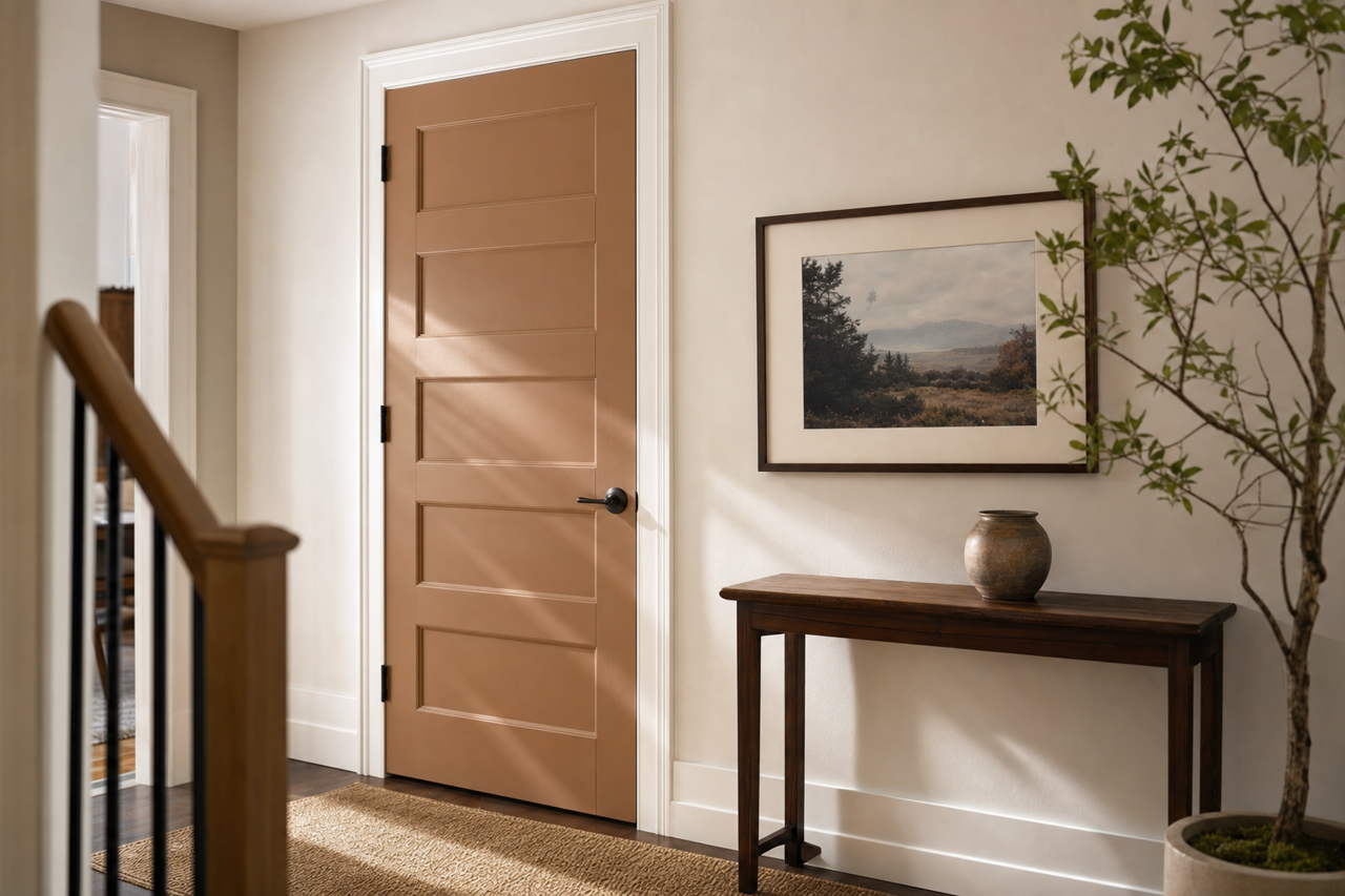 Baked by Benjamin Moore on interior-doors
