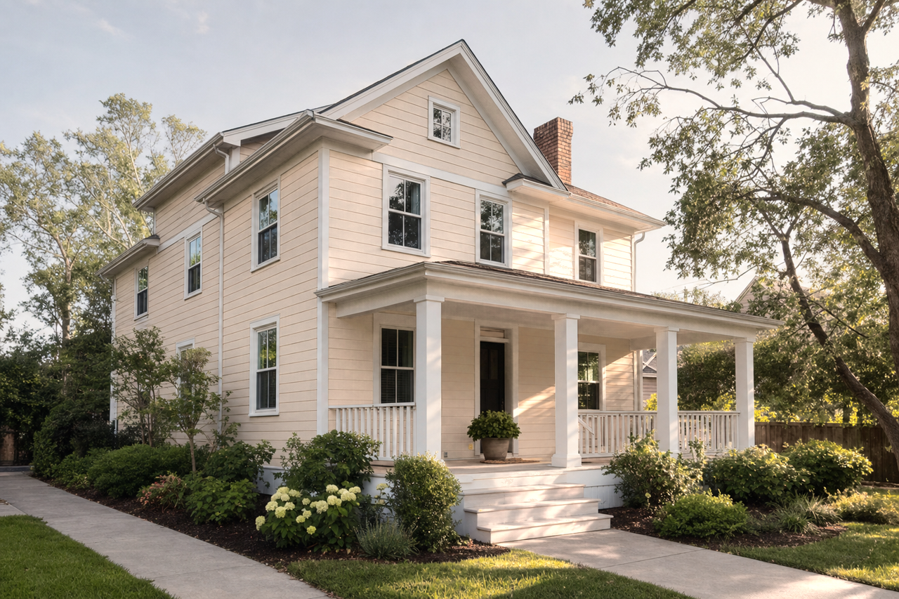 Adobe Beige by Benjamin Moore on exterior