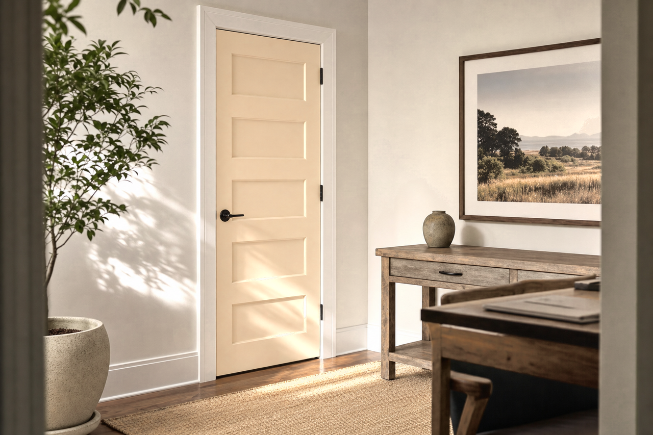 Adobe Beige by Benjamin Moore on interior-doors