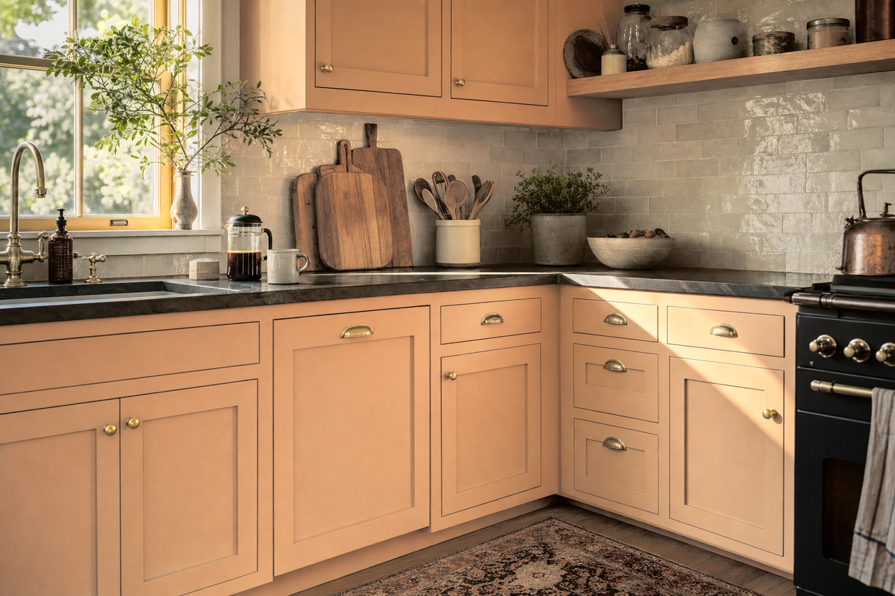 Cafe Royal by Benjamin Moore on cabinets
