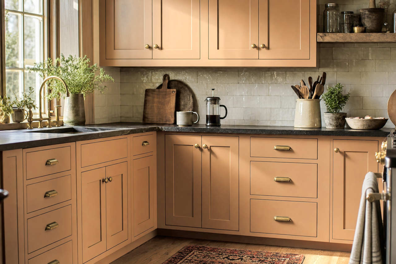 Autumn Leaf by Benjamin Moore on cabinets
