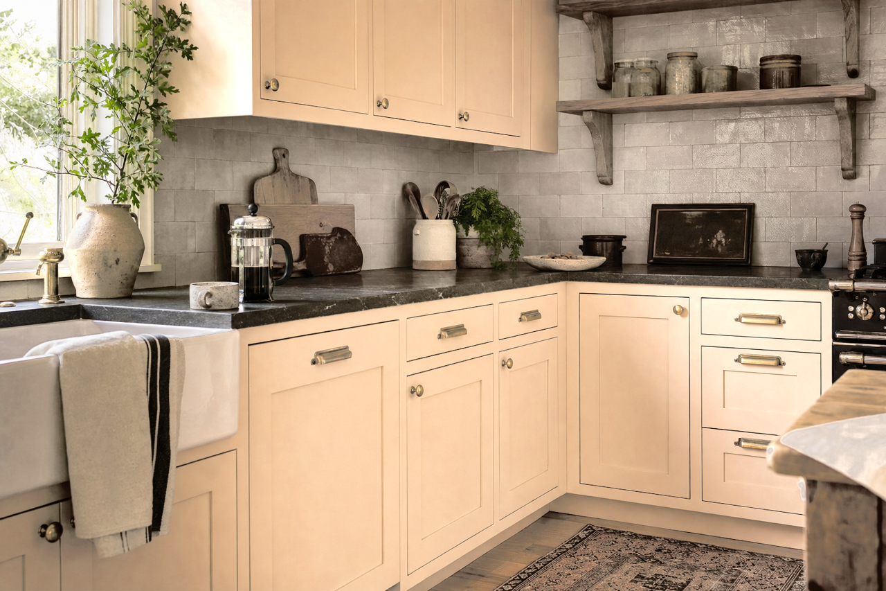 Point Beach by Benjamin Moore on cabinets
