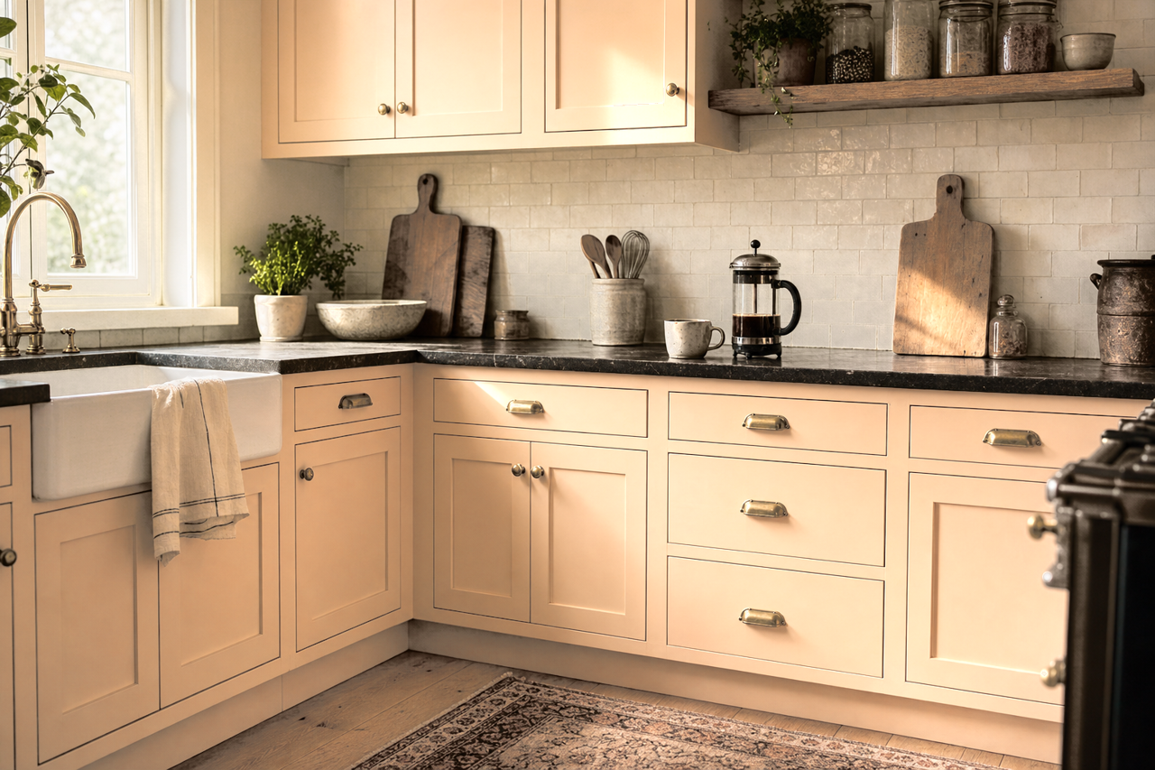 Sycamore by Benjamin Moore on cabinets