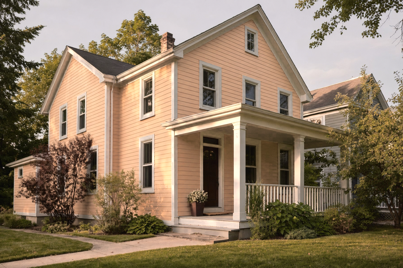 Toffee Cream by Benjamin Moore on exterior