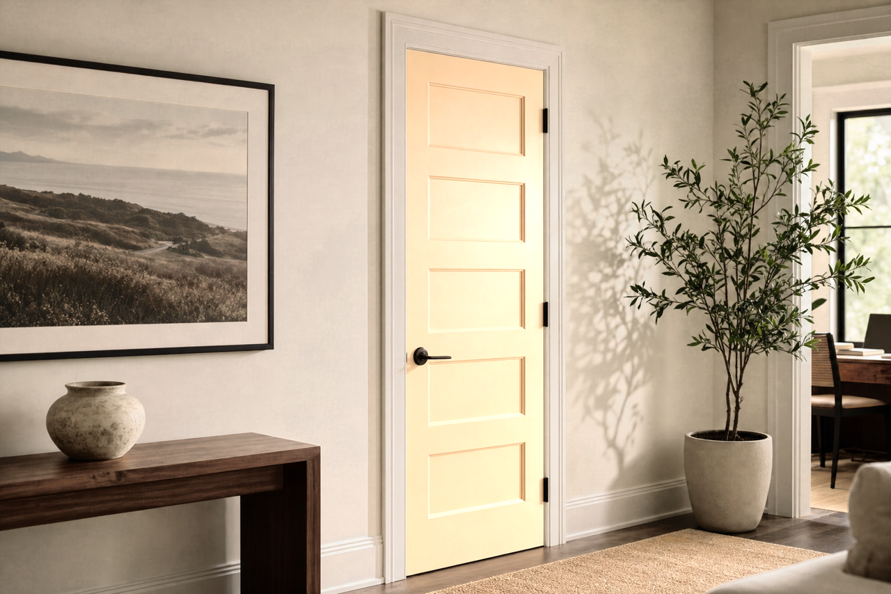 Painted Sand by Benjamin Moore on interior-doors