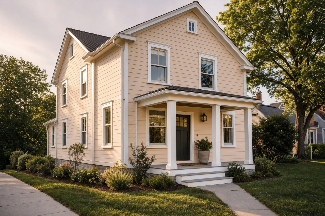 Gentle Repose by Benjamin Moore on exterior