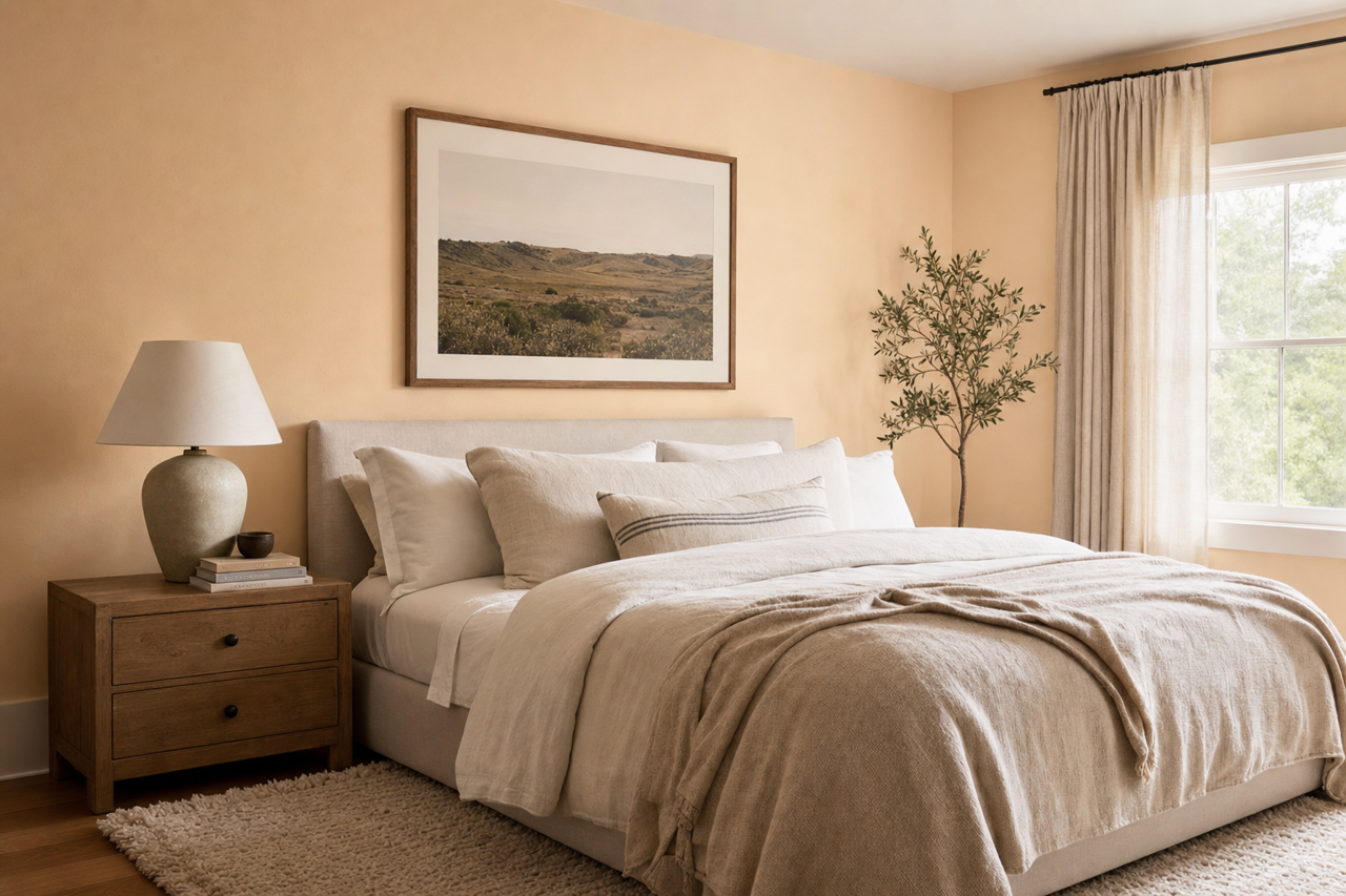 Gentle Repose by Benjamin Moore on interiors