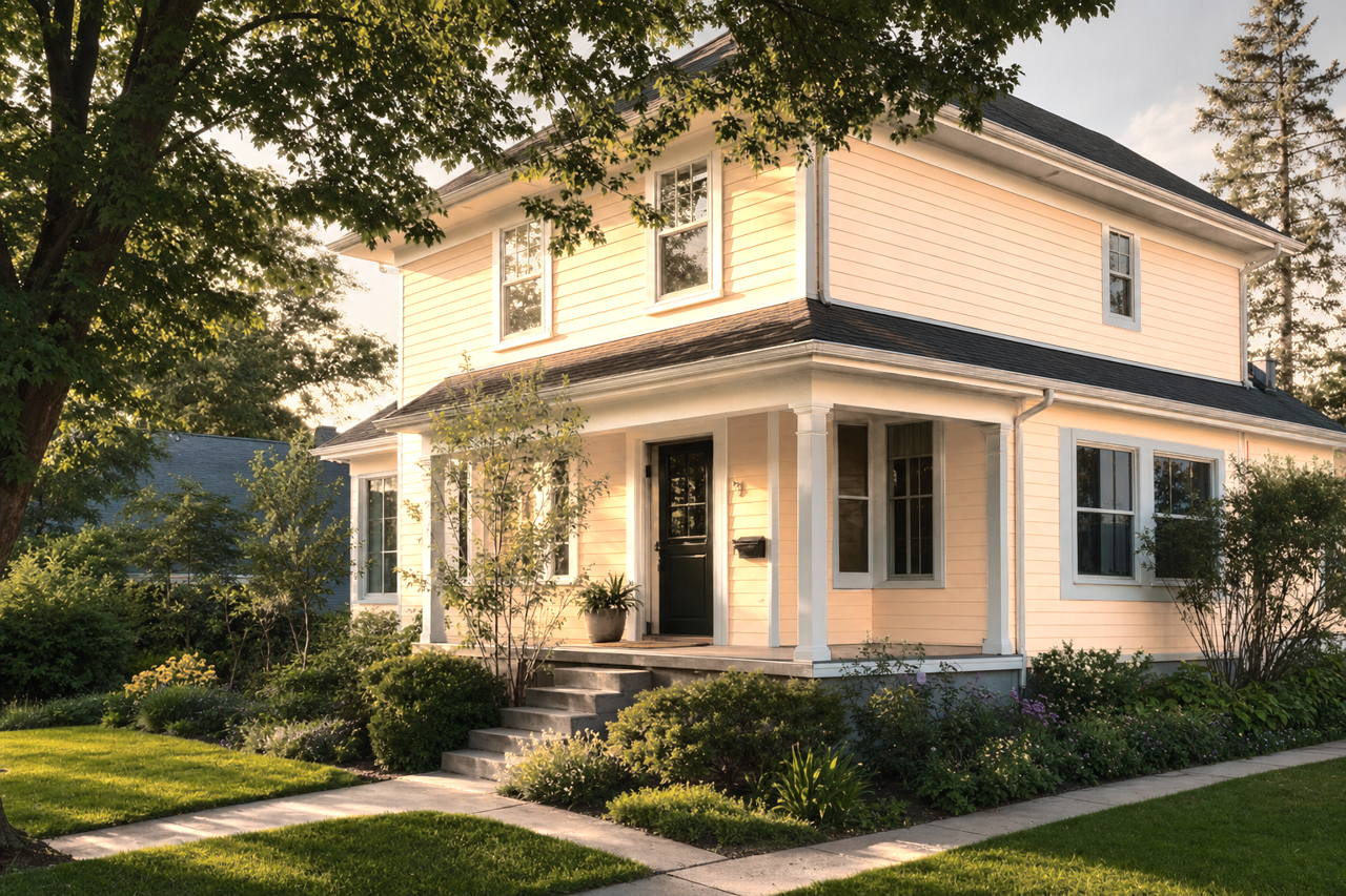 Peach Complexion by Benjamin Moore on exterior