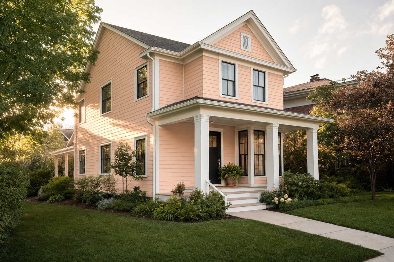 Dearborn Tan by Benjamin Moore on exterior
