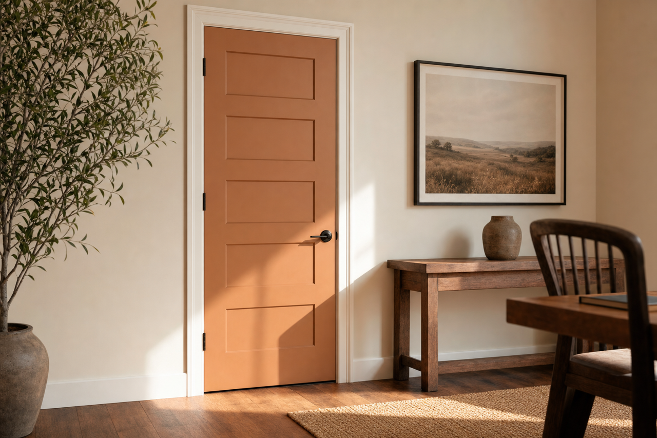 Cappuccino by Benjamin Moore on interior-doors