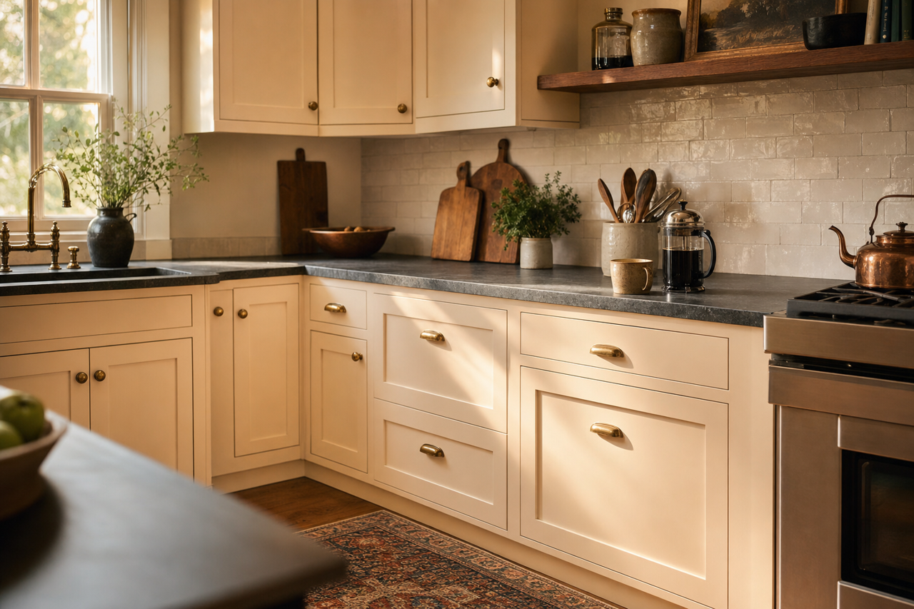 Puppy Paws by Benjamin Moore on cabinets