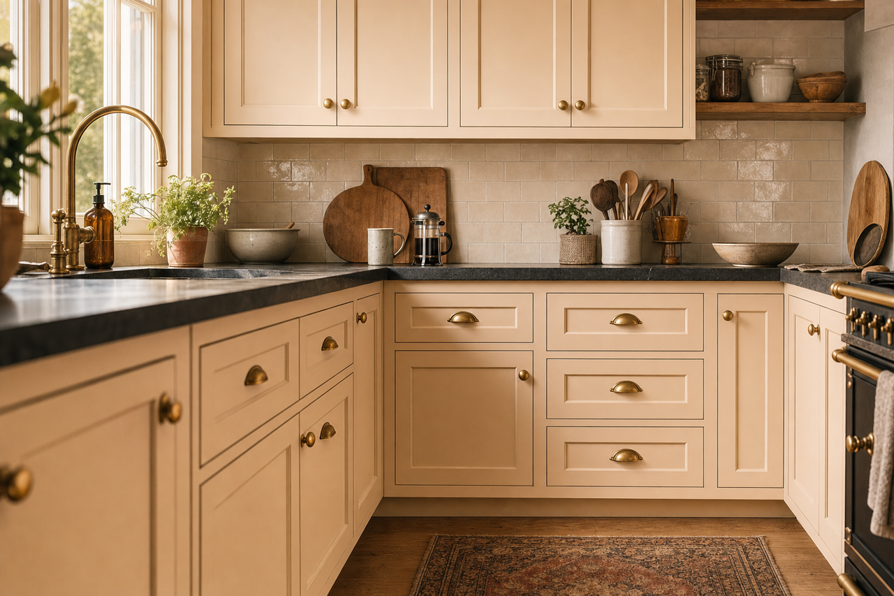 Dusty Trail by Benjamin Moore on cabinets
