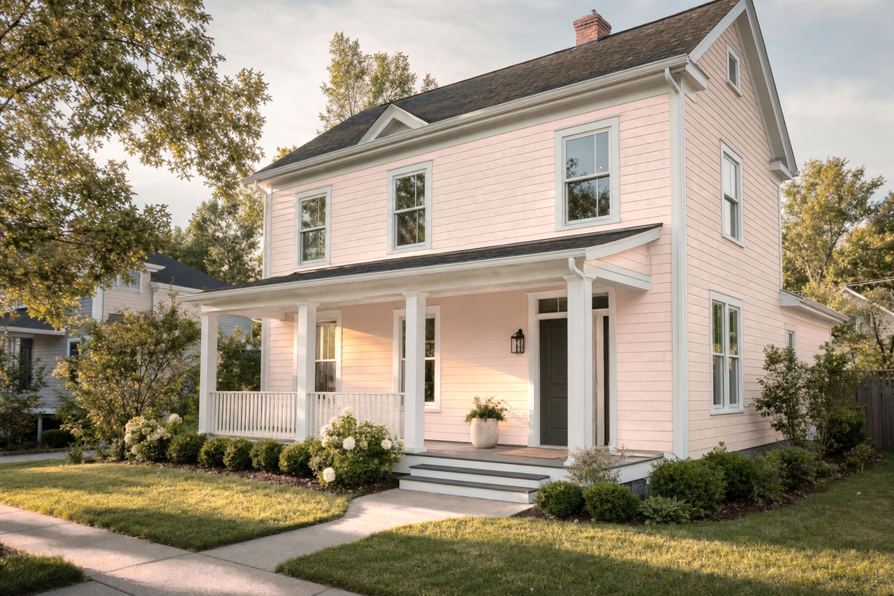 Basking Ridge Beige by Benjamin Moore on exterior