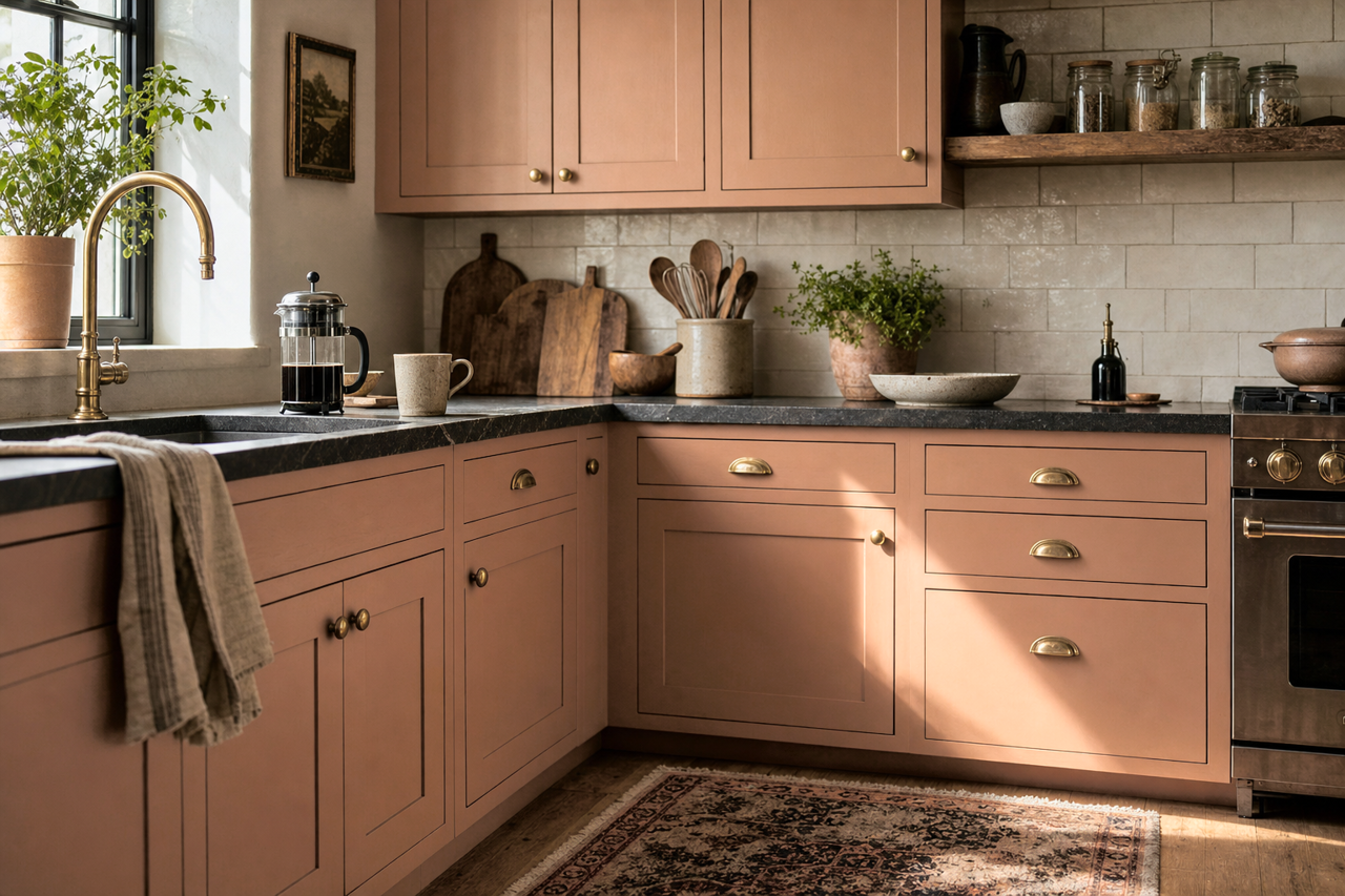 Birchwood by Benjamin Moore on cabinets
