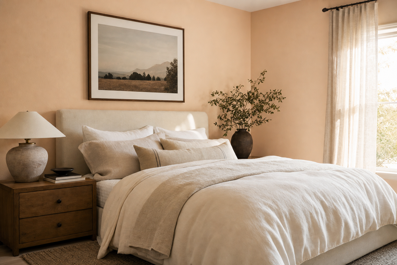 Tissue Pink by Benjamin Moore on interiors