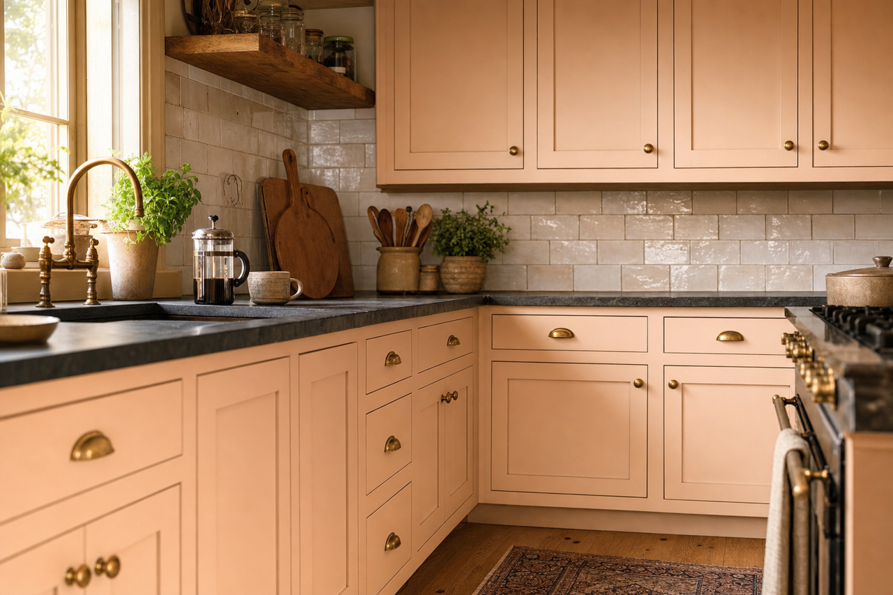 Coastal Cottage by Benjamin Moore on cabinets