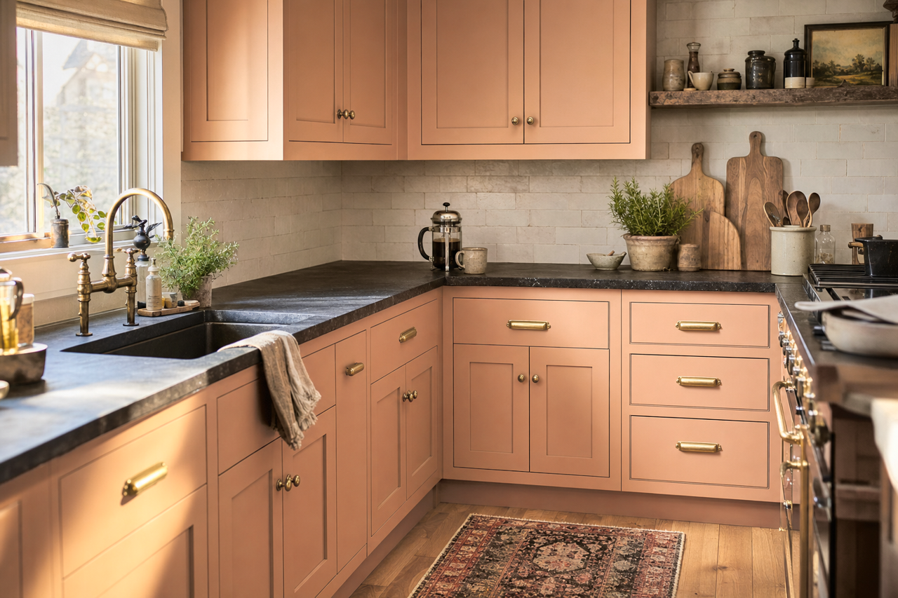 Wilderness Cabin by Benjamin Moore on cabinets