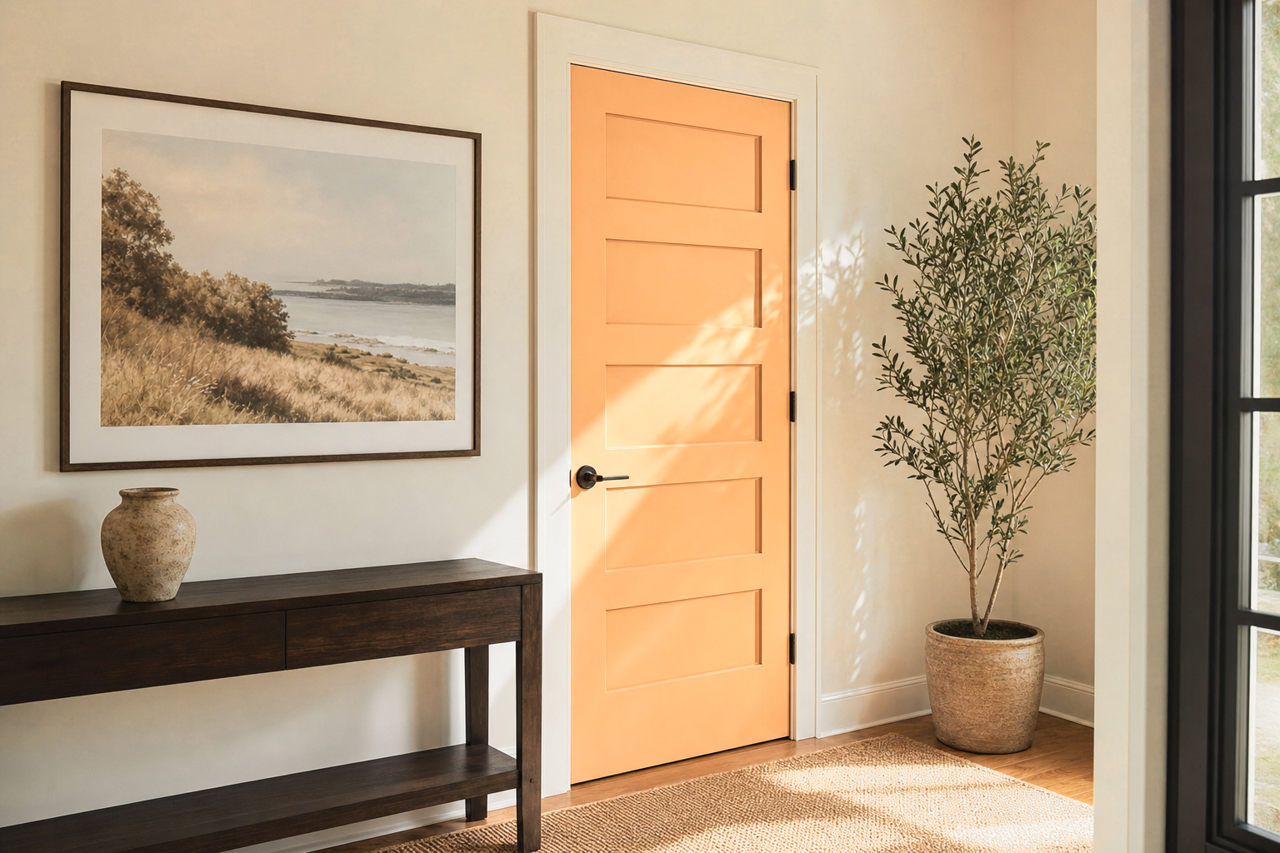 Persian Melon by Benjamin Moore on interior-doors