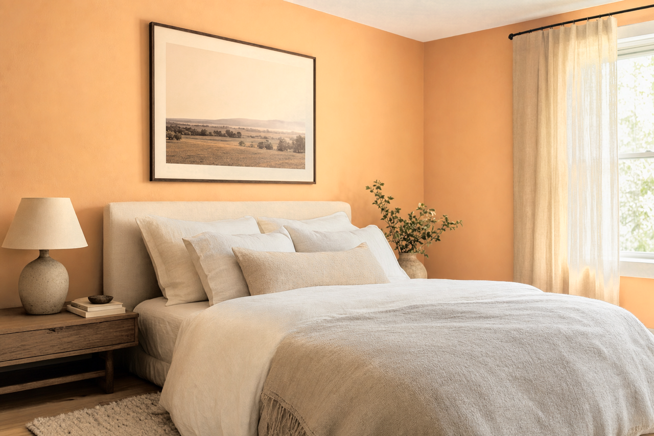 Persian Melon by Benjamin Moore on interiors