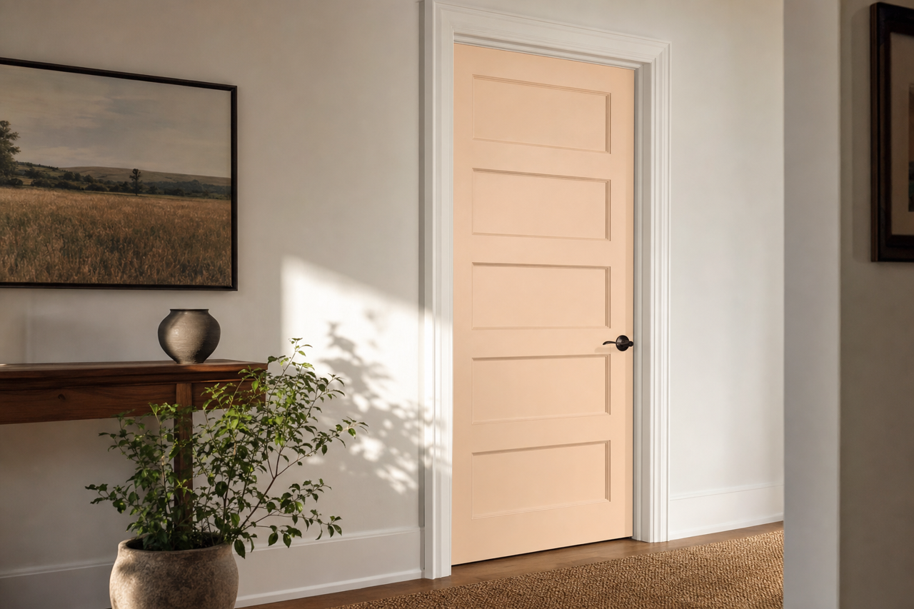 Bashful by Benjamin Moore on interior-doors