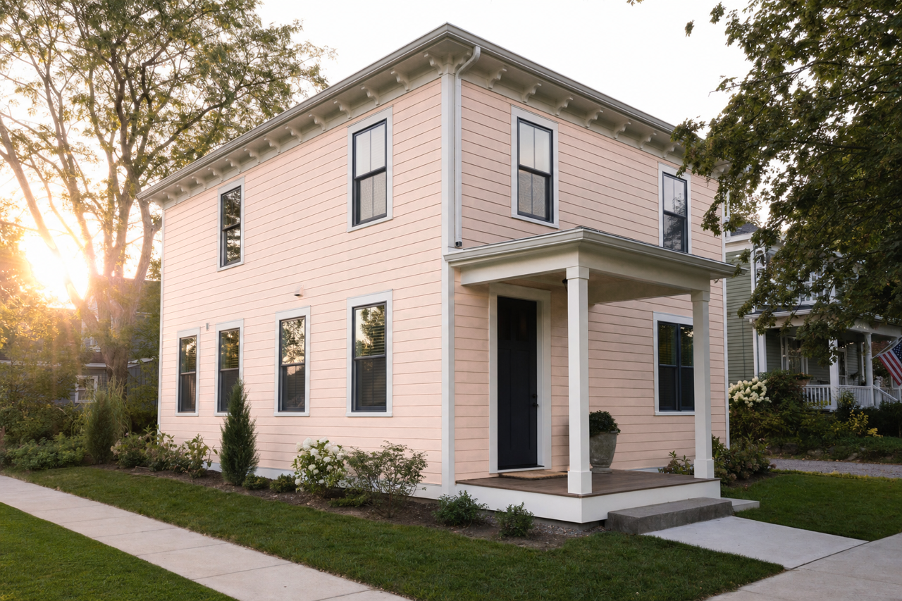 Pink Beach by Benjamin Moore on exterior